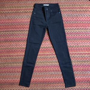 LEVIS WOMENS BLACK 721 HIGH RISE CLASSIC BASIC SKINNY JEANS